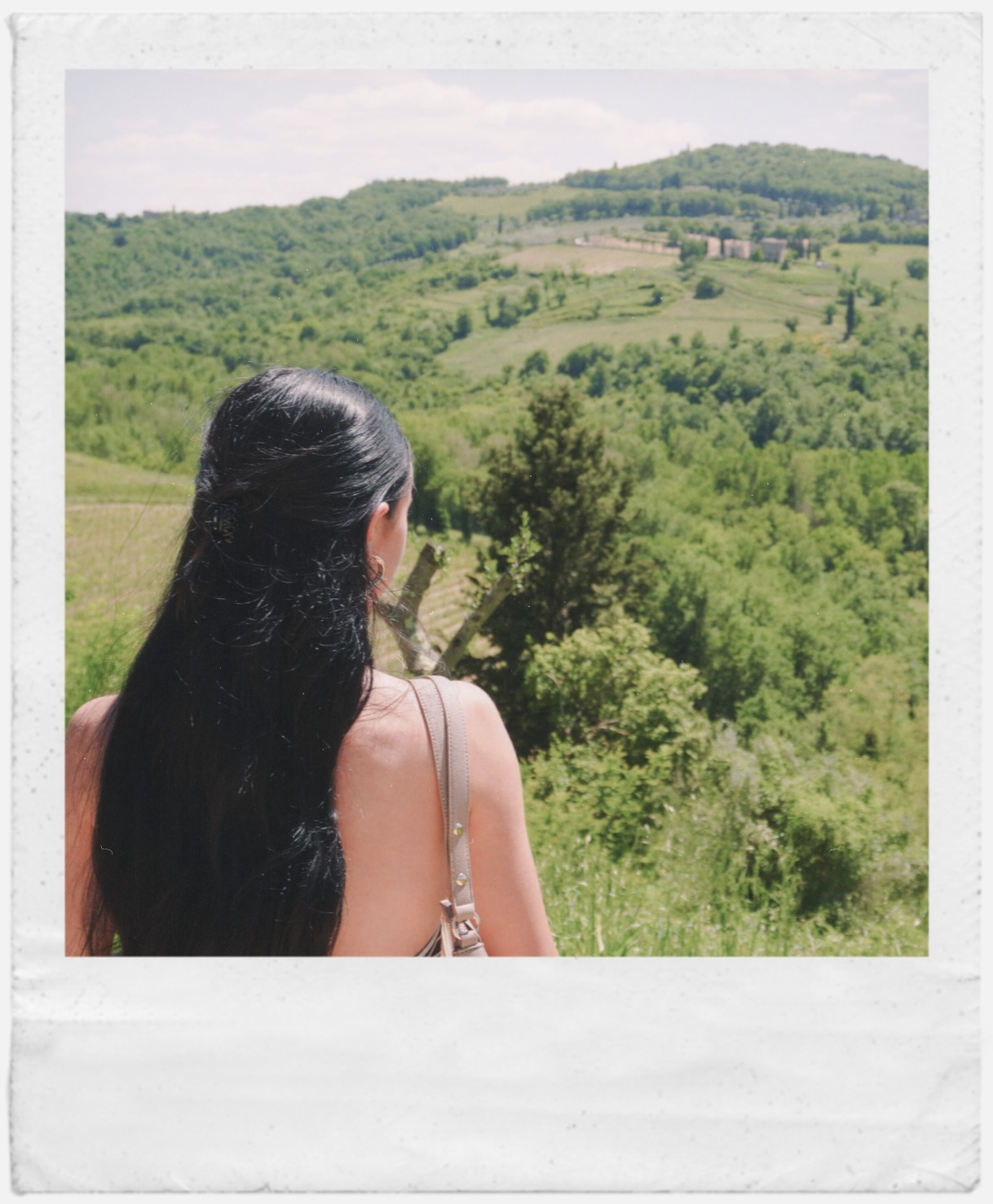 Looking over green Italian hills
