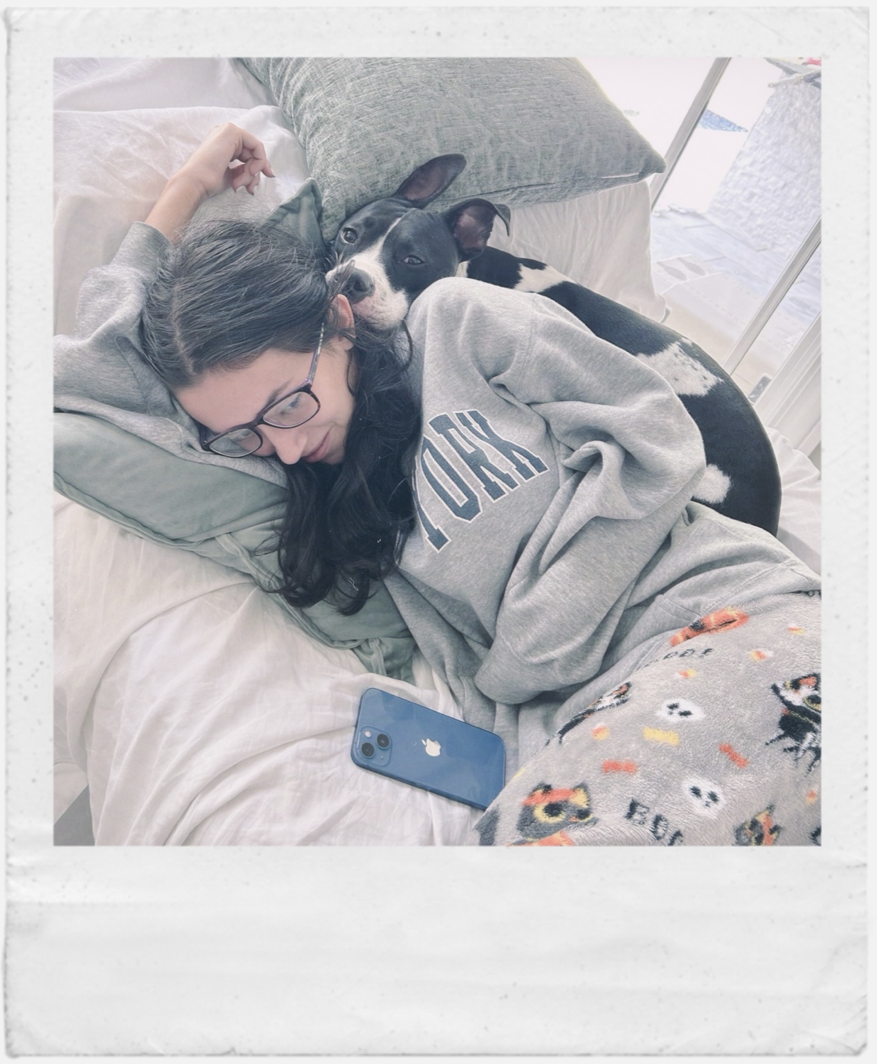 Cuddling with Oscar